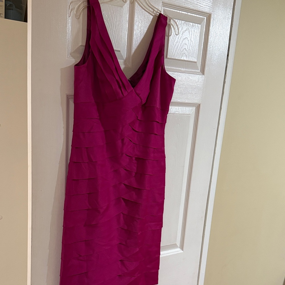 Jones Wear Fuchsia Layered Mini Dress